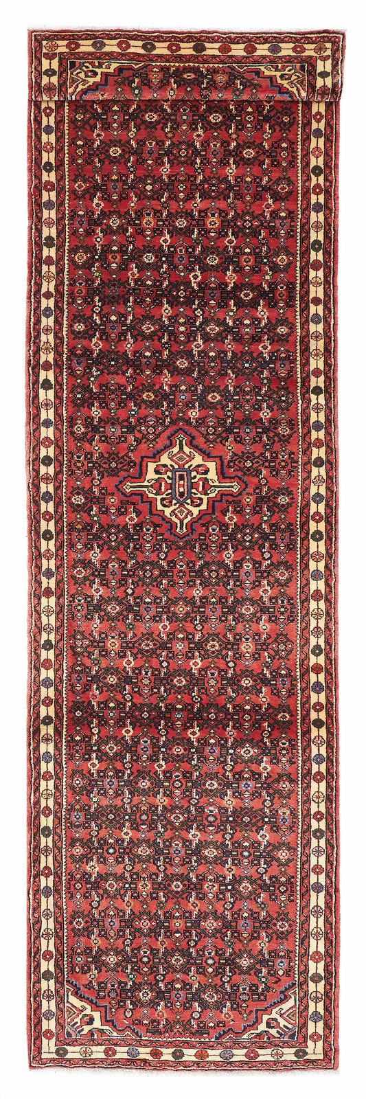 3’4″ x 12’11” Vintage Hand-knotted Runner Rug Traditional Oriental Wool Carpet