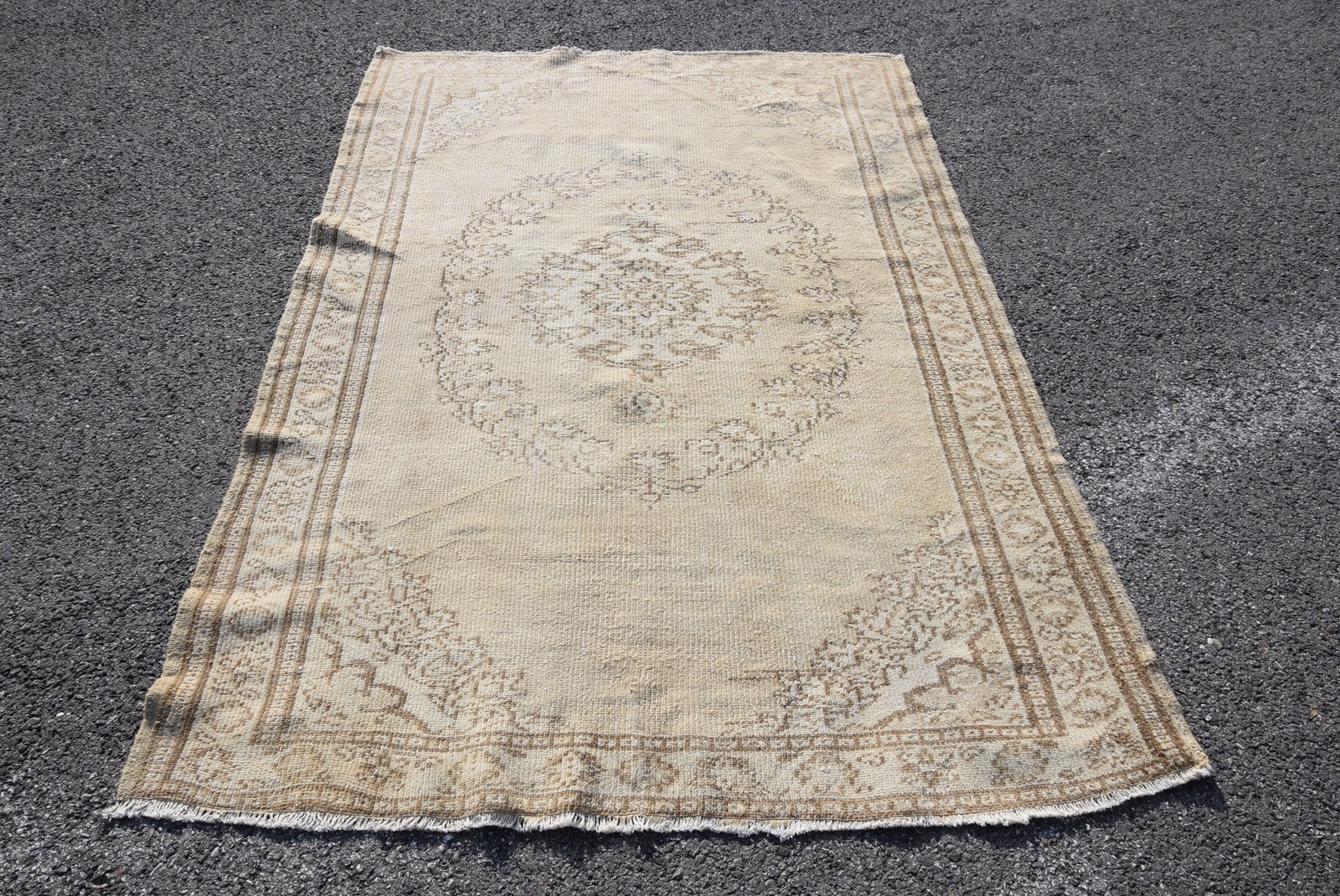 Turkish Area Rug 5,1×7,3 ft (156×221 cm), Vintage Brown Oriental Rug
