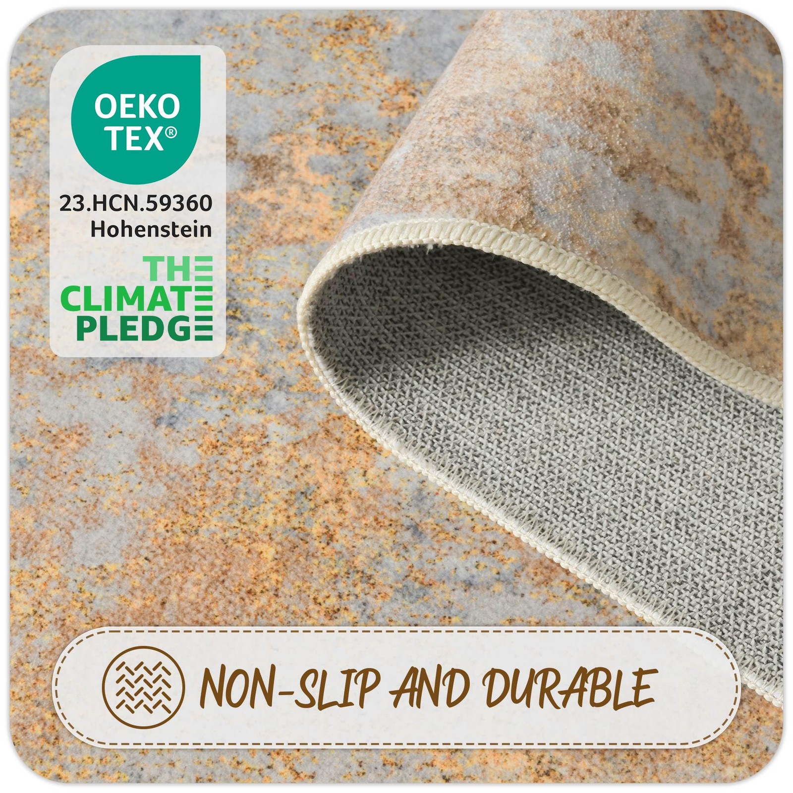 Entryway Rug 2×3 Beige Gold Door Mat Indoor Entrance 24×36, Washable Small Th…