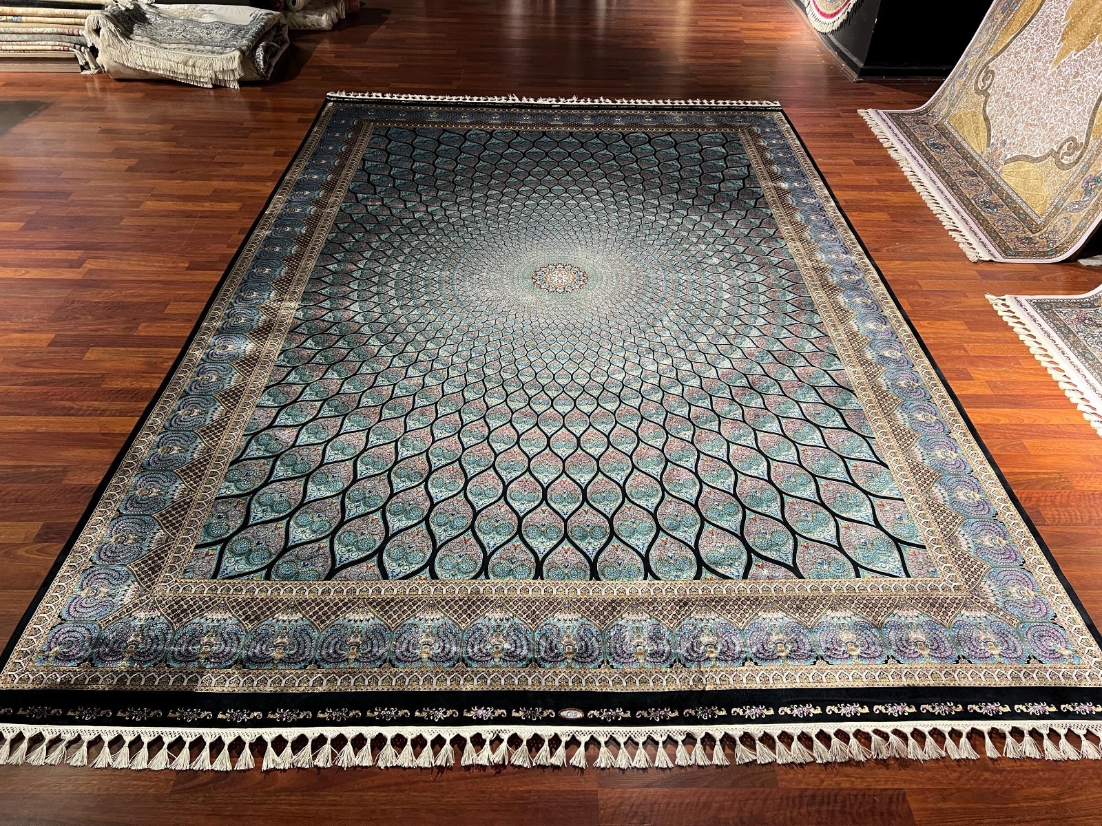 7×10 ft Turquoise Modal Silk Area Rug 150 Comb Luxury Living Room Carpet