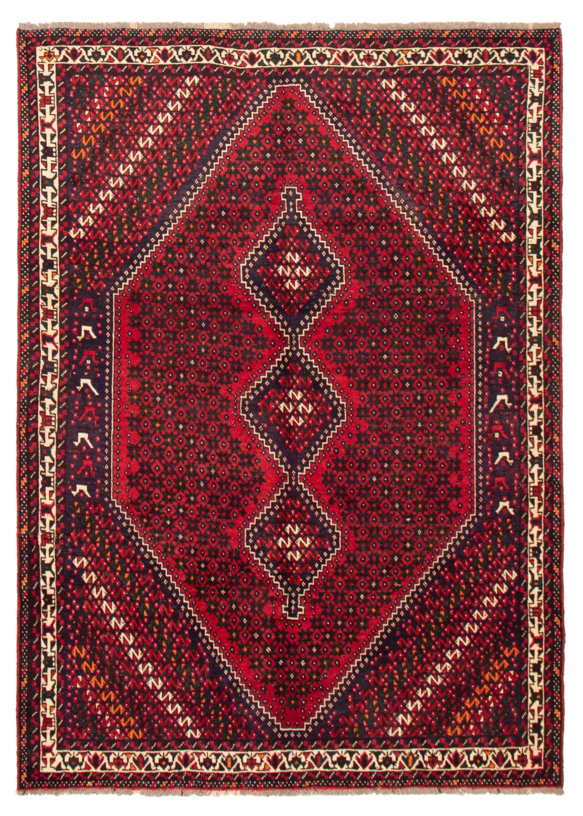 Vintage Hand-Knotted Area Rug 6’8″ x 9’4″ Traditional Wool Carpet
