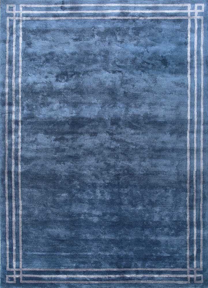 New Modern Rugs geometric and stripes indigo blue/charcoal slate hand tufted Rug