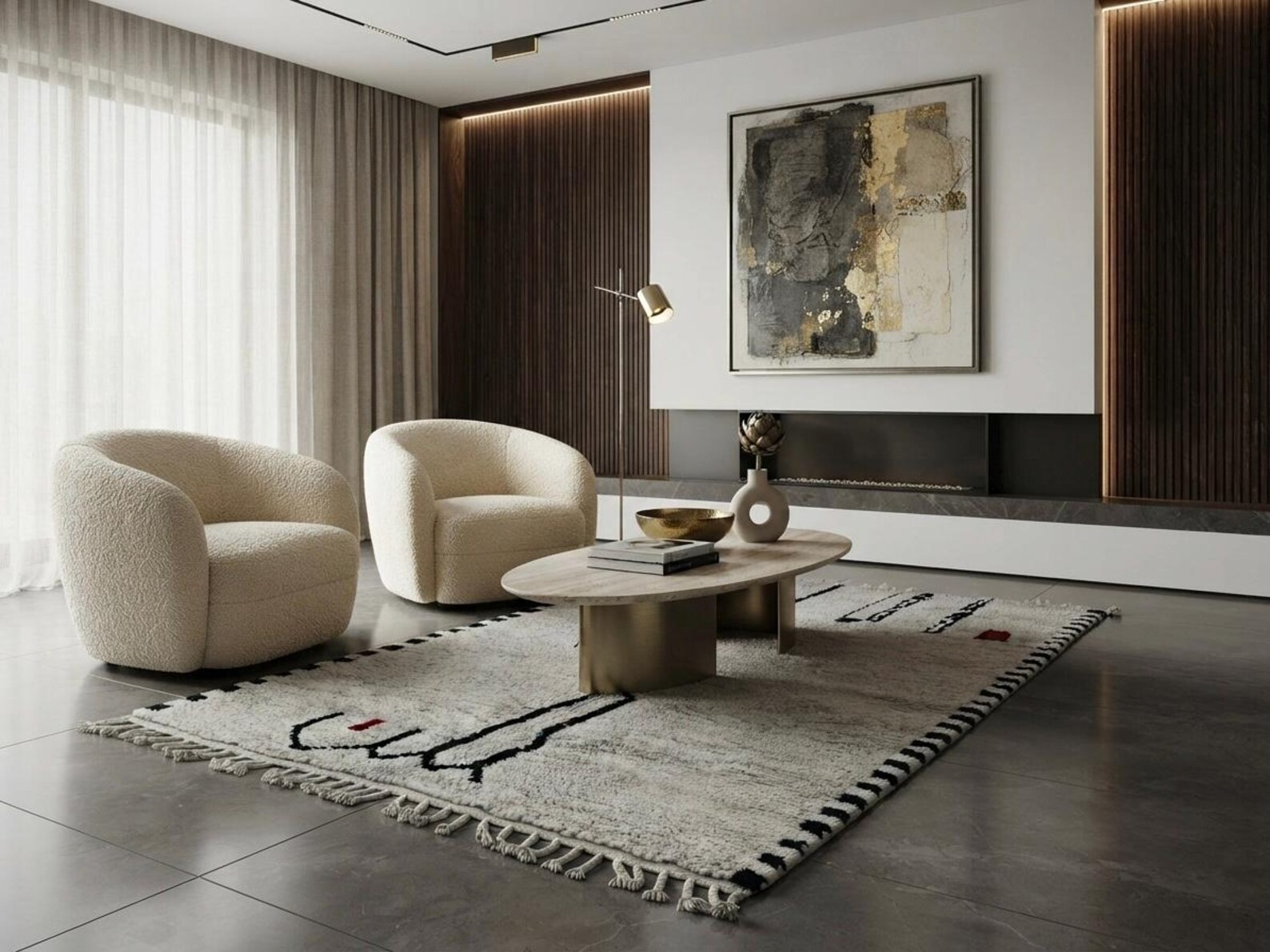Handmade Moroccan Berber Rug Beni Ouraina Style Gray Wool Area Rug Design Carpet