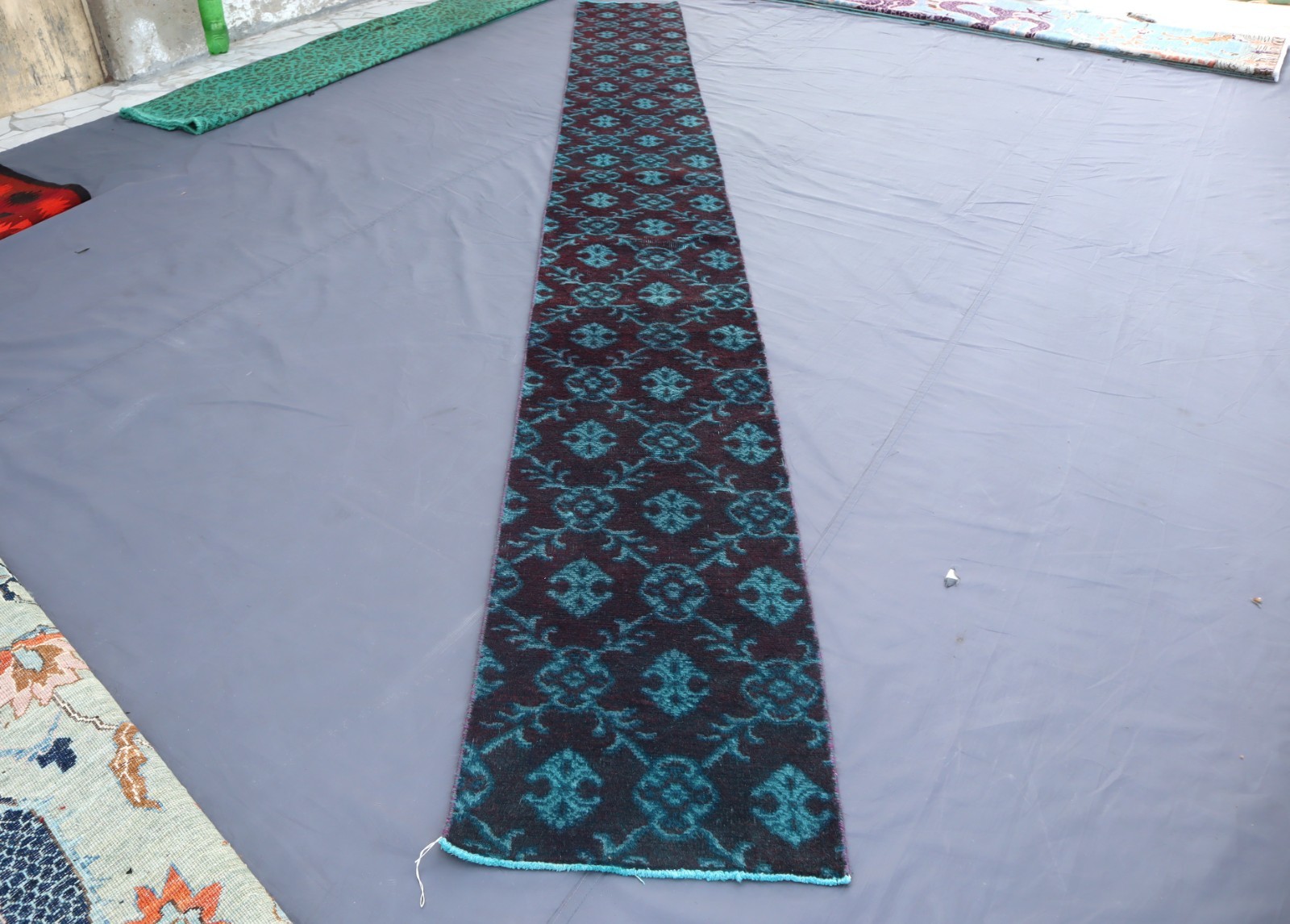 1’7×14’6 ft Extra Long Runner Rug- Handmade Afghan Wool Narrow Runner Rug