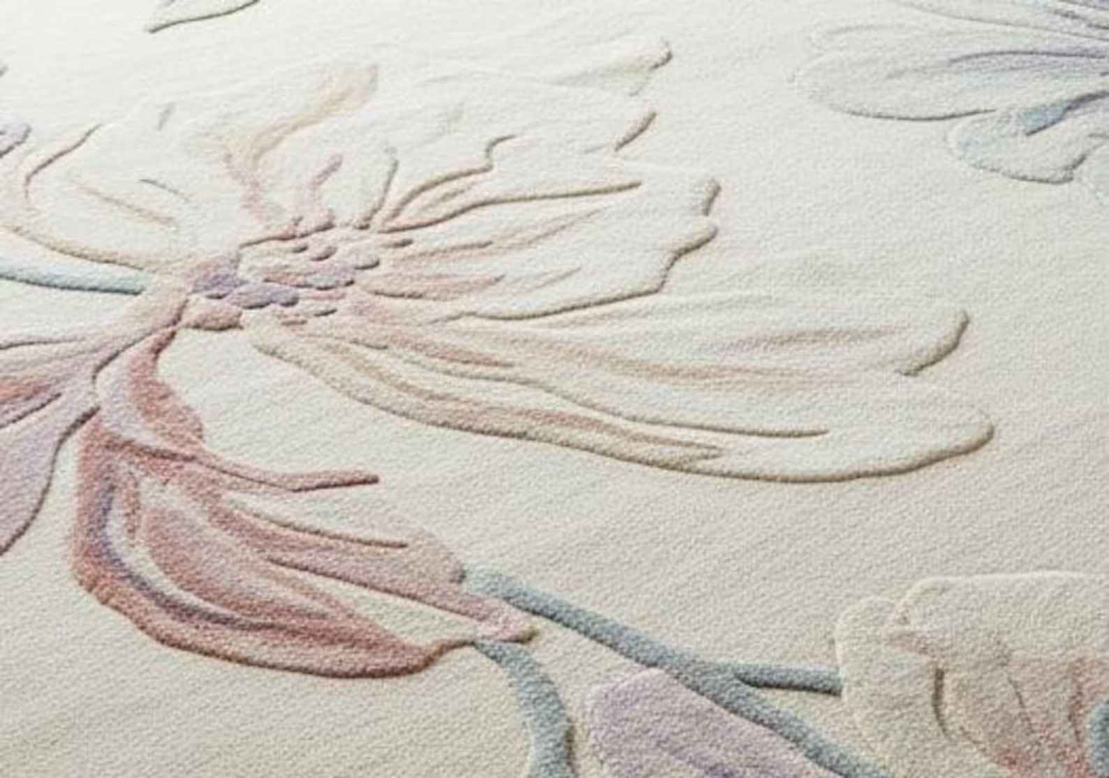 Hand-Tufted Wool Pastel Flower Rug Modern Design Carpet Hall Room