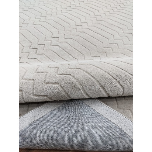 Ivory White Hand Tufted Wool Rug, Wool Carpet Handmade Wool Area Rug for Bedroom