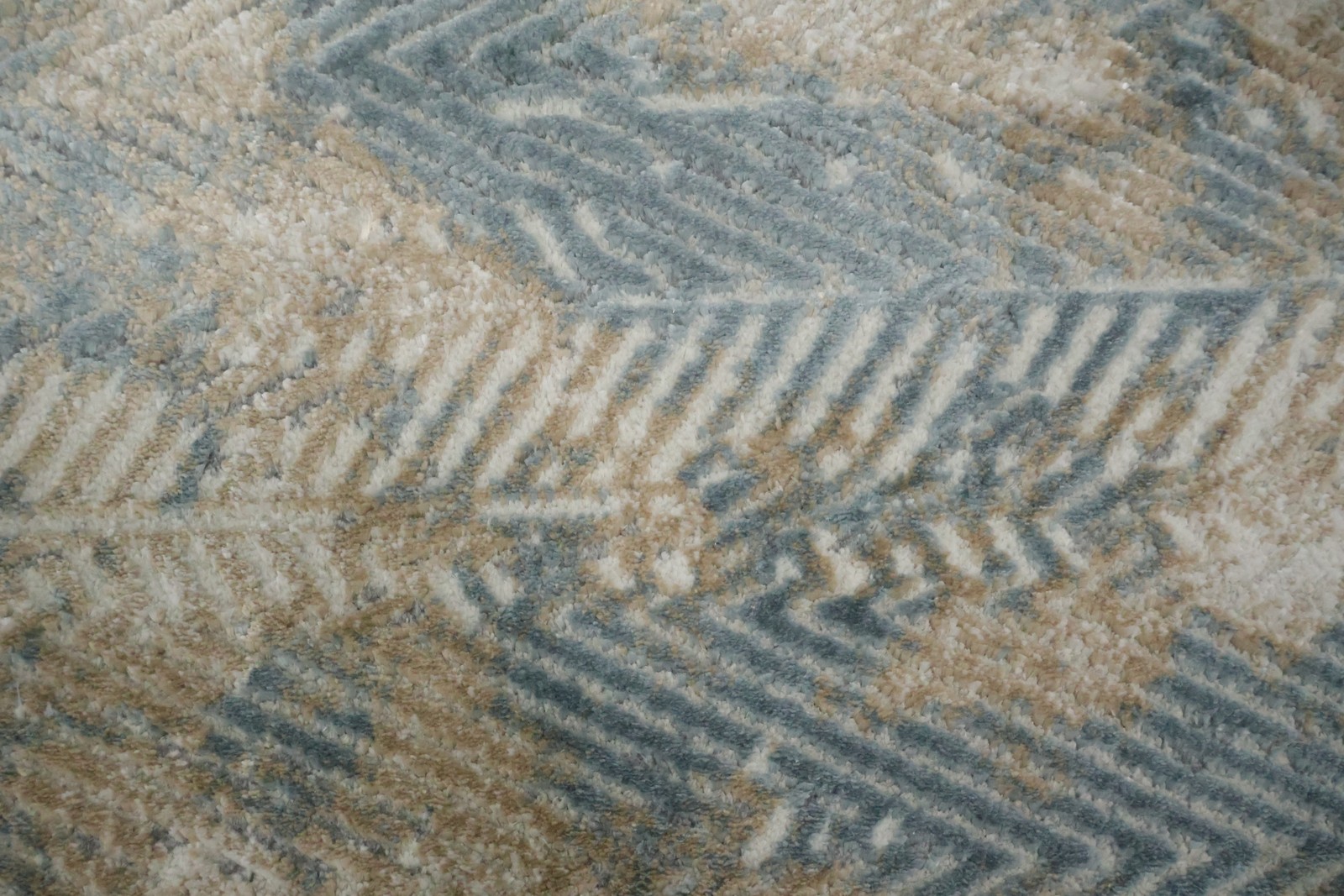 Subtle Blue and Beige Area Rug 5×8 Ft Abstract & Modern Turkish Carpet