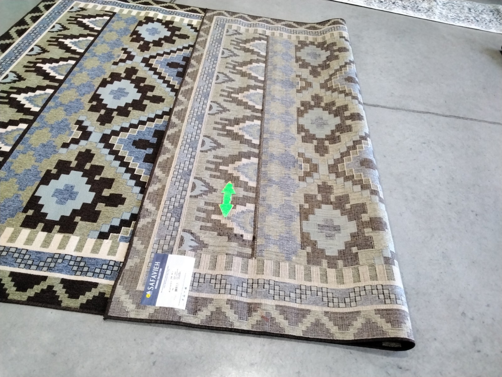 GREEN / CHOCOLATE 8′ X 11′ Back Stain Rug Reduced Price 1172759081 VER096-0642-8