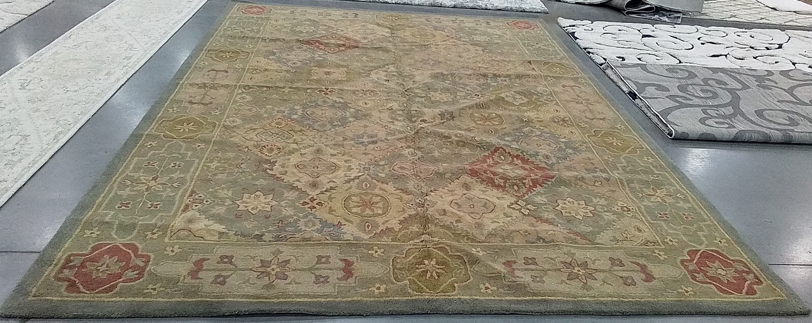 MULTI / BEIGE 9′-6″ X 13′-6″ Back Stain Rug, Reduced Price 1172762331 AT316A-10