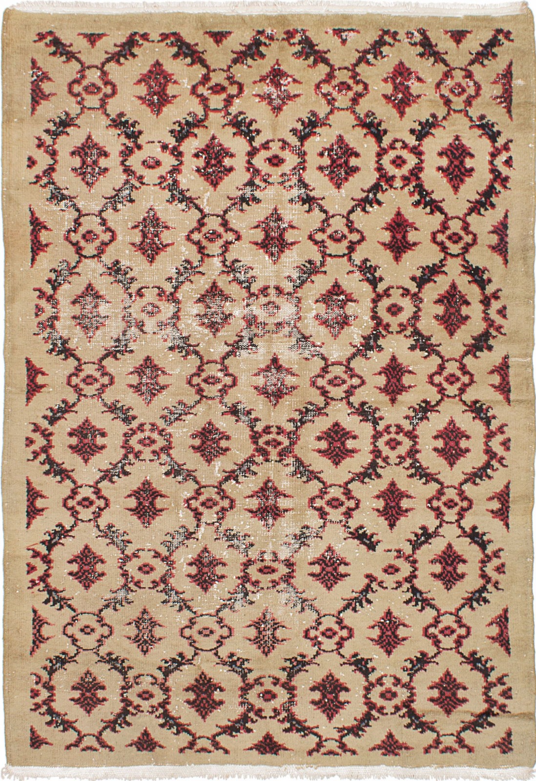 Vintage Hand-Knotted Area Rug 5’10” x 8’4″ Traditional Oriental Wool Carpet