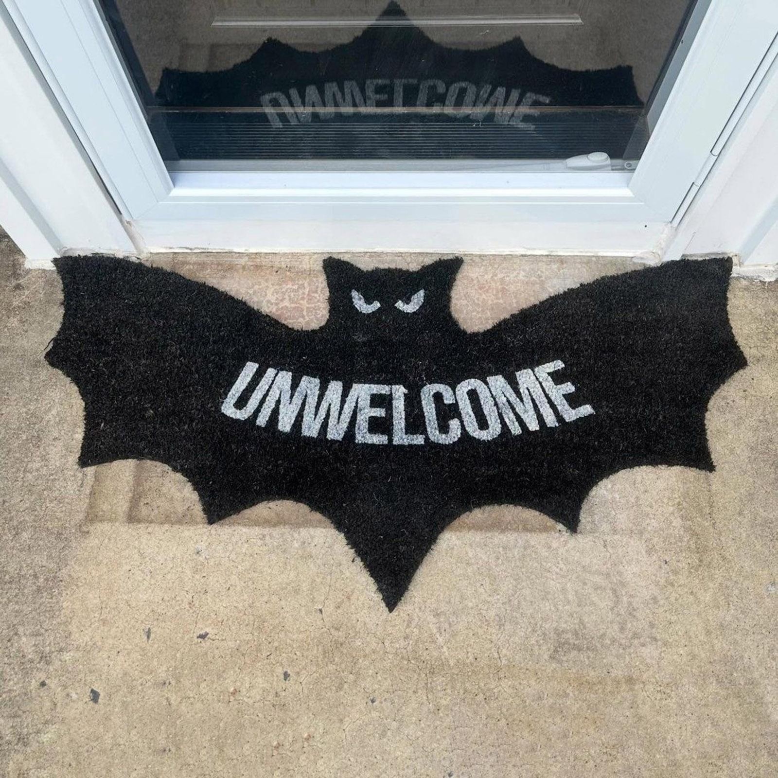Bat Rug 80x40cm Unwelcome Gothic Room Carpet Home Decor Halloween Festival
