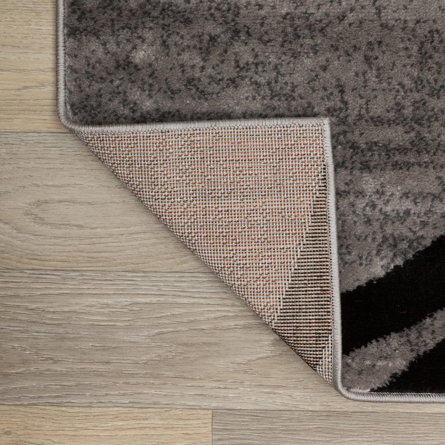 Wavy Circles Non-Shedding Living Room Area Rug Gray 10′ x 14′