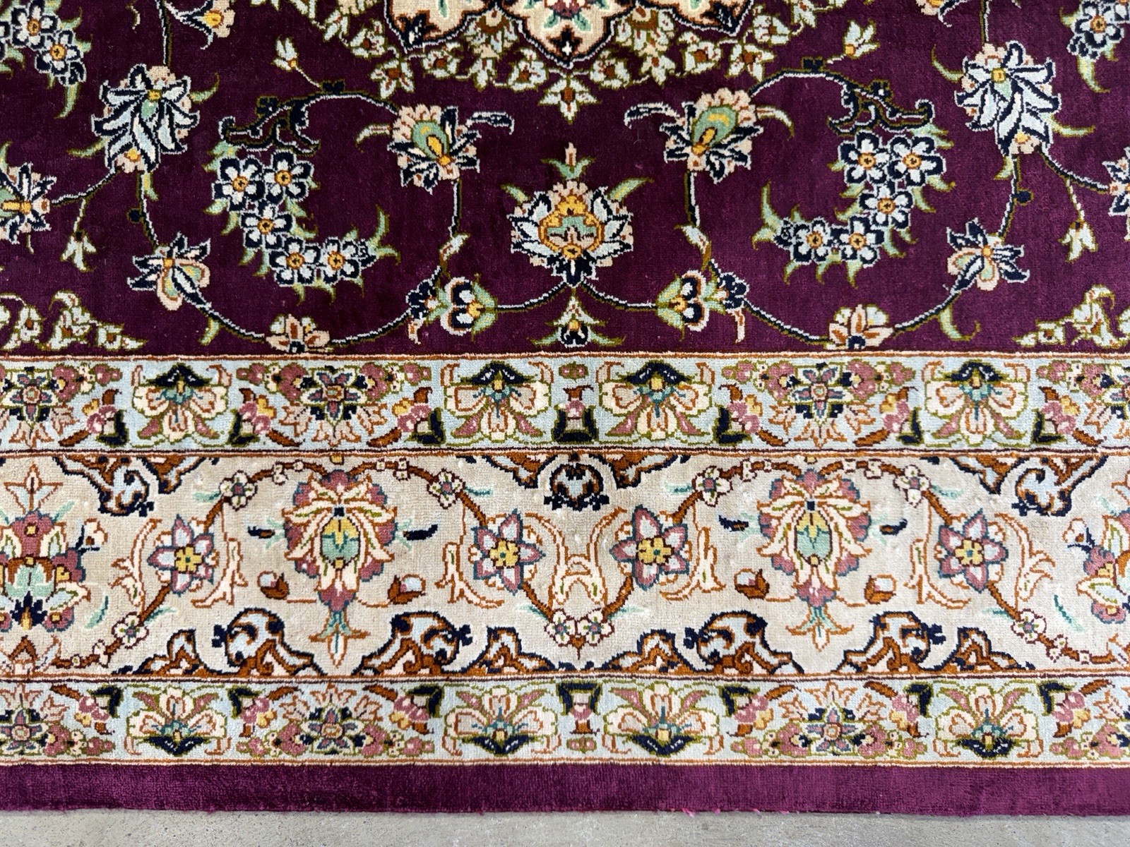 3×5 Luxurious Fine Hand-Knotted 100% Silk Signed Persiane Qume Rug Handmade