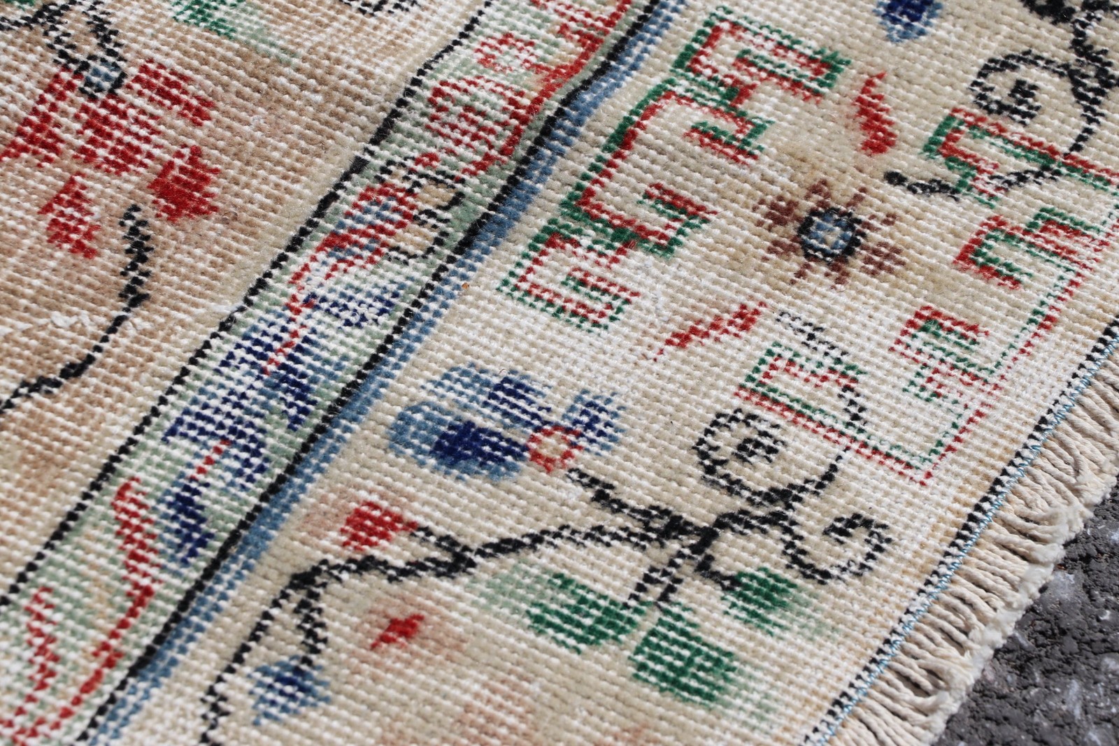 Turkish Large Rug, 5,4×9,4 ft Vintage Rug, Blue Oriental Wool Rug