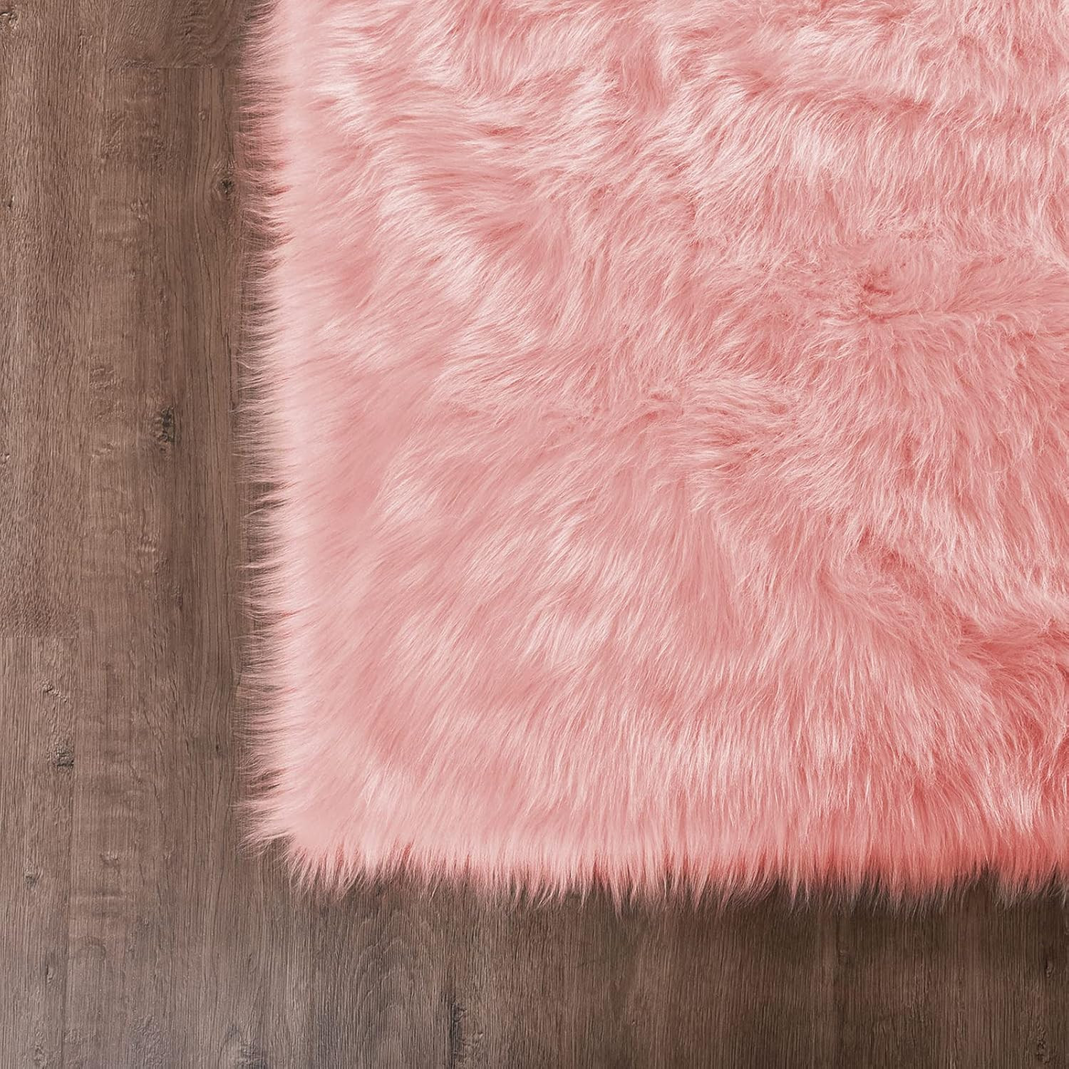 Pink Fur Rug for Bedroom Sheepskin Rug 2X6 Fluffy Runner Rug Dorm Fuzzy Furry Cu