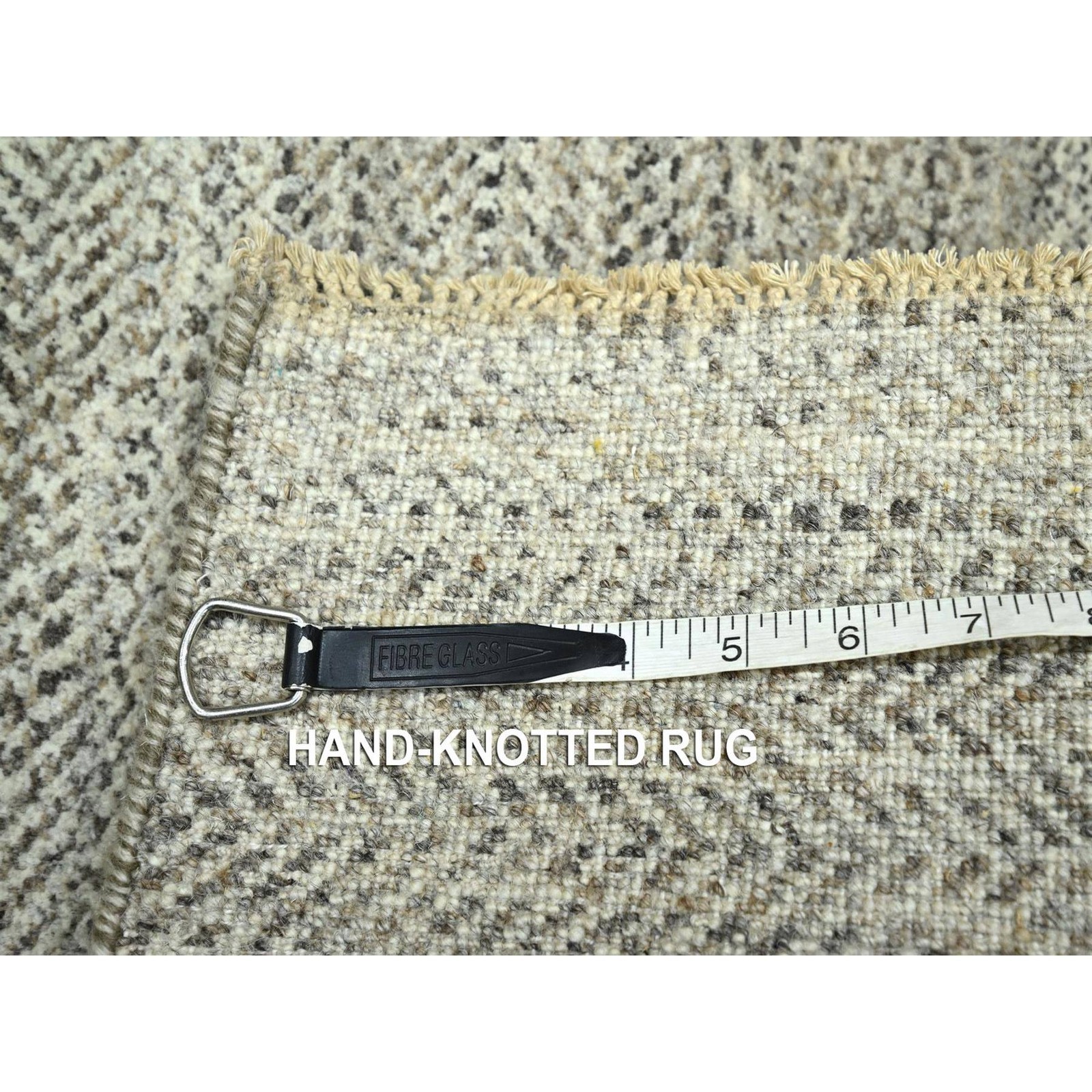 2’x3′ Beige Modern Grass Design Undyed Natural Wool Hand Knotted Mat Rug R76588