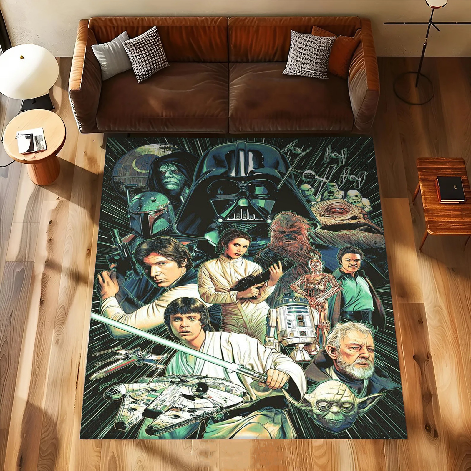 Galactic Movie Poster Area Rug – Epic Sci-Fi Universe Style Floor Mat