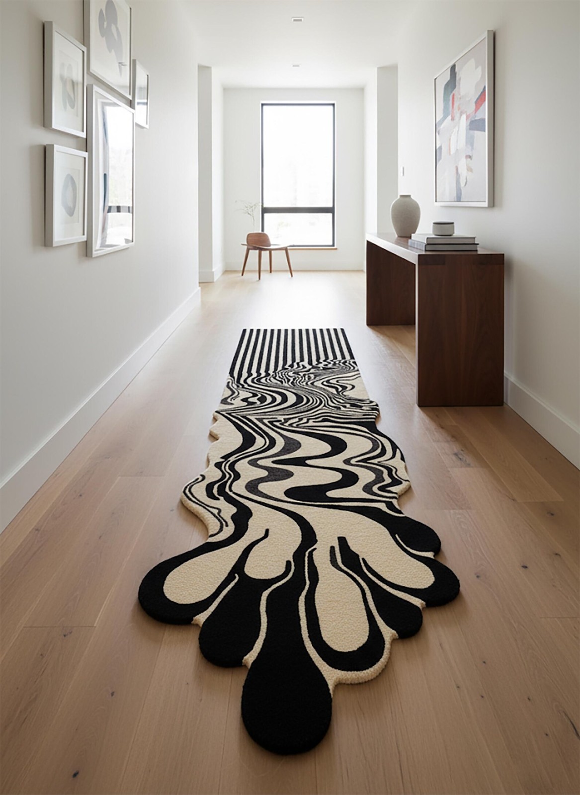 Wendy Morrison “Story” Melting Cream Runner – Luxury Abstract Hand-Tufted Wool