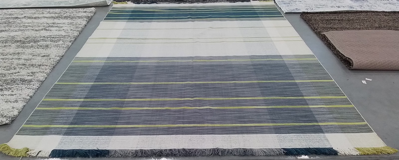 BEIGE / TEAL 9′-0″ x 12′-0″ Flaw in Rug, Reduced Price 1172791843 STK706B-9