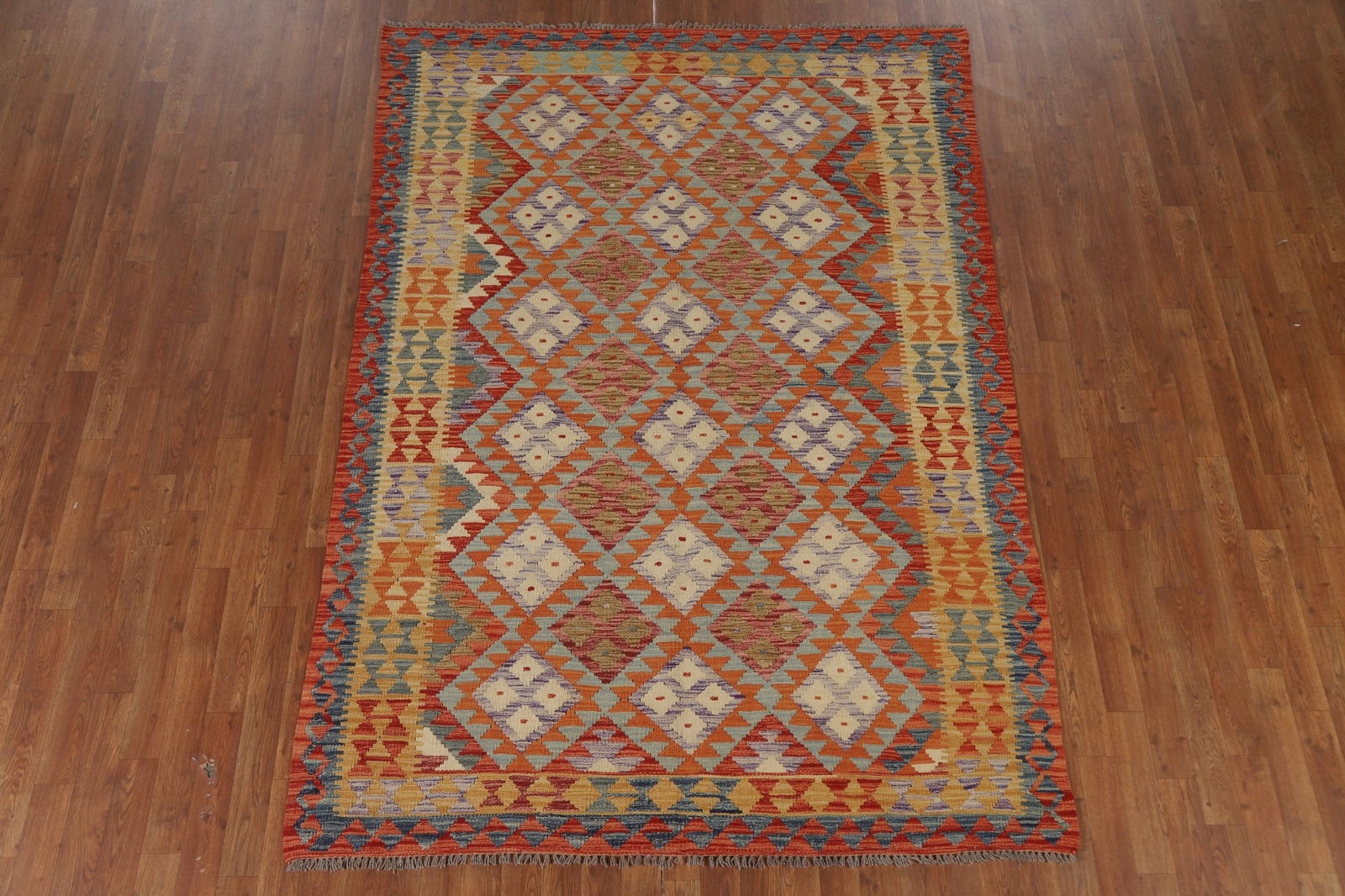 Tribal Traditional Kilim Hand-woven Reversible Area Rug 6’x8′ Oriental Wool Rug