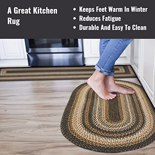 20×30” Black Oval Braided Rug. Kilimanjaro Black Jute Oval Rug. Uses- Entrywa…