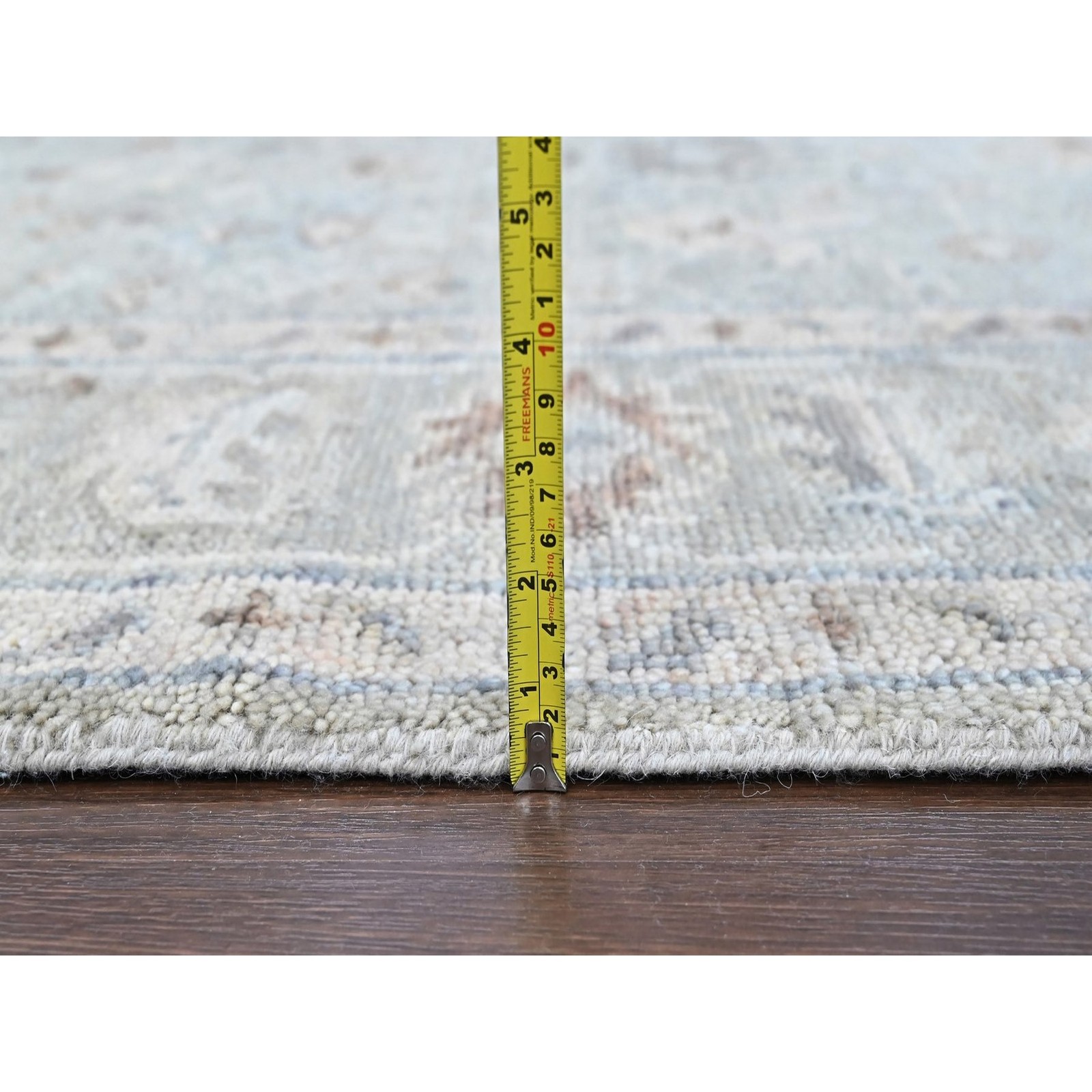8’1″x10′ Gray Supple Collection Oushak Design Hand Knotted Shiny Wool Rug 10486