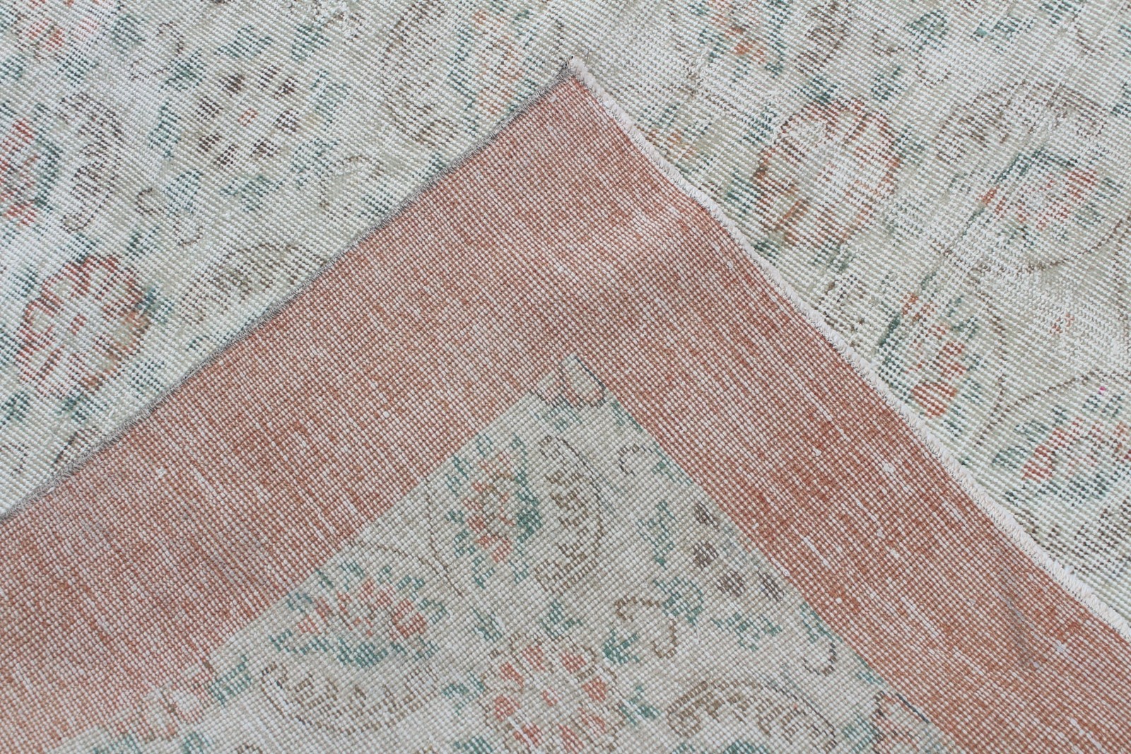 9,2×12,6 ft Vintage Rug, Turkish Oversize Rug, White Orange Oriental Rug