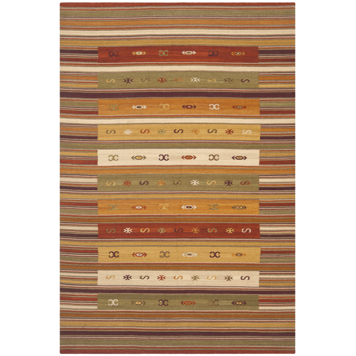 SAFAVIEH Kilim NVK178A Handwoven Burgundy / Multi Rug