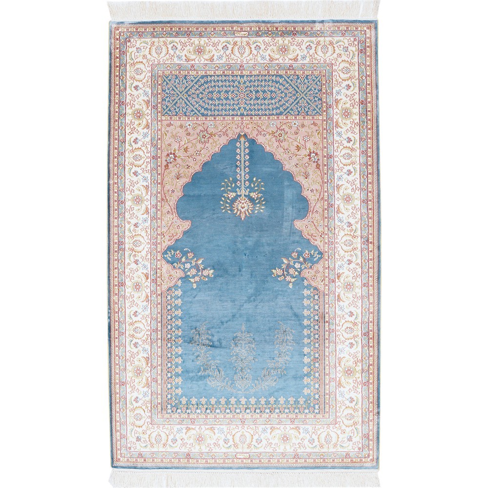 Zhiyi 3x5ft Handmade Silk Rug Traditional Hand-knotted Carpet For Prayer 214B