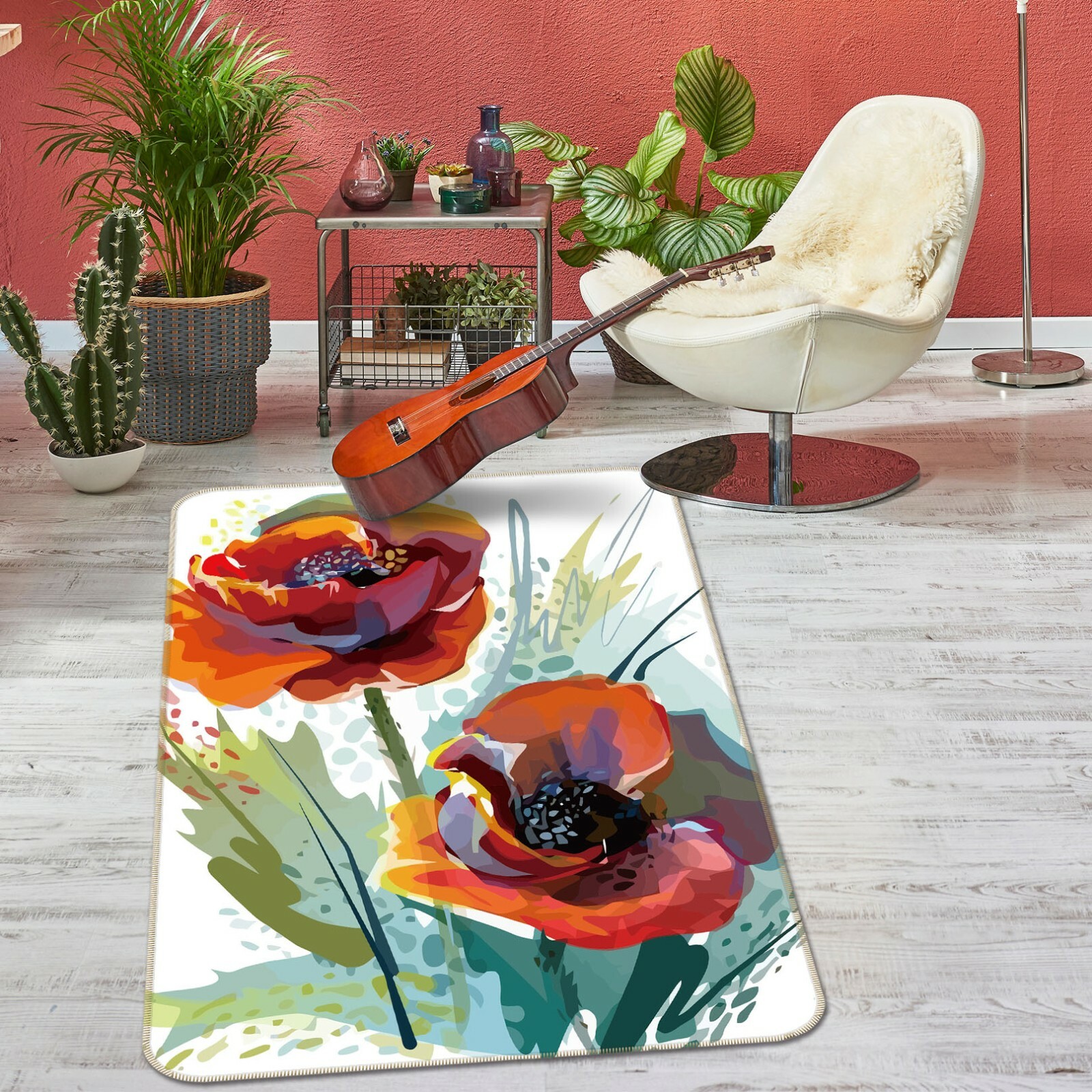 3D Flower Oil Painting ZHUA2000 Game Non Slip Rug Mat Photo Carpet Zoe