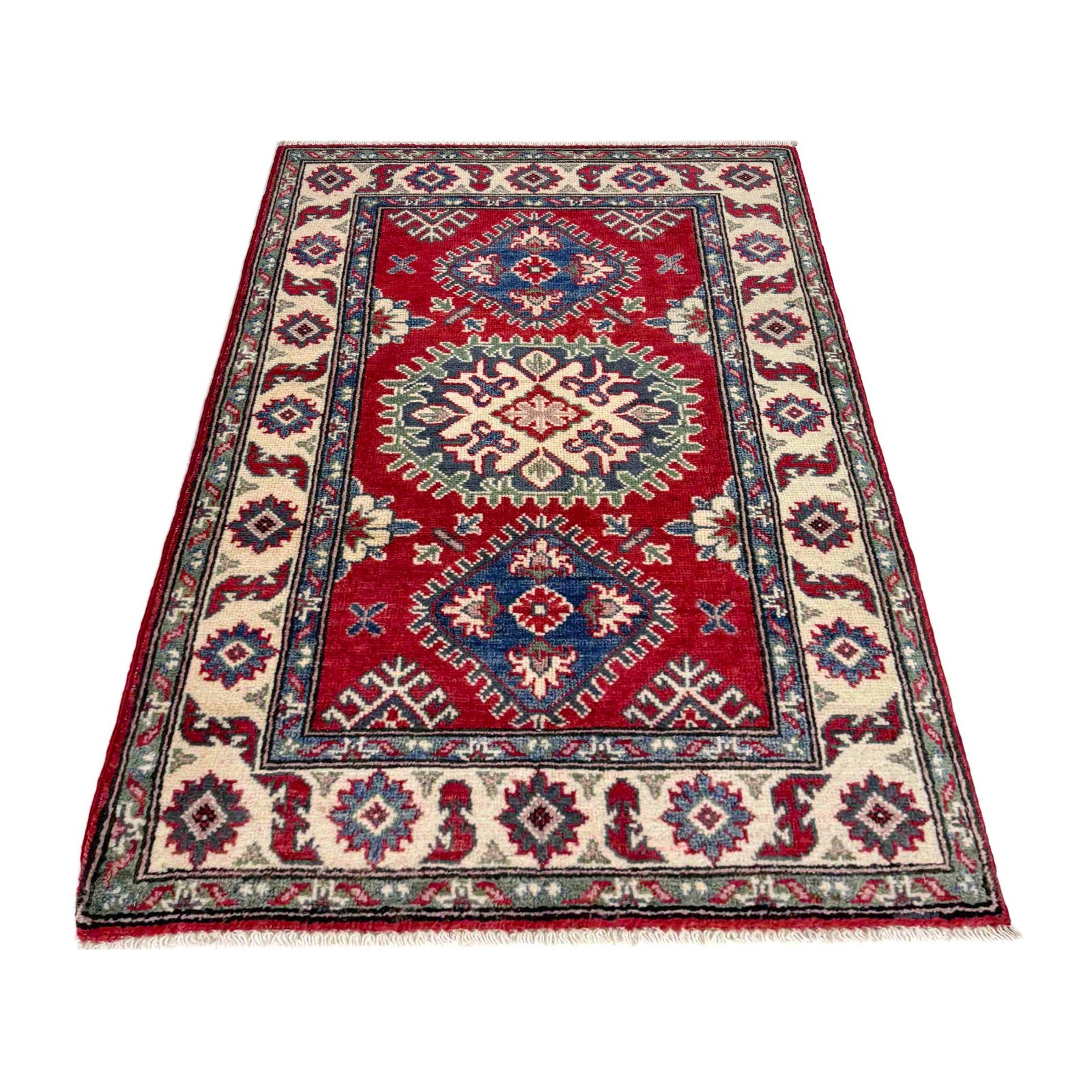 78x123cm New Afghan Kazak Rug Handmade Rug Oriental Red Carpet 2’7×4’0 Ft R37543