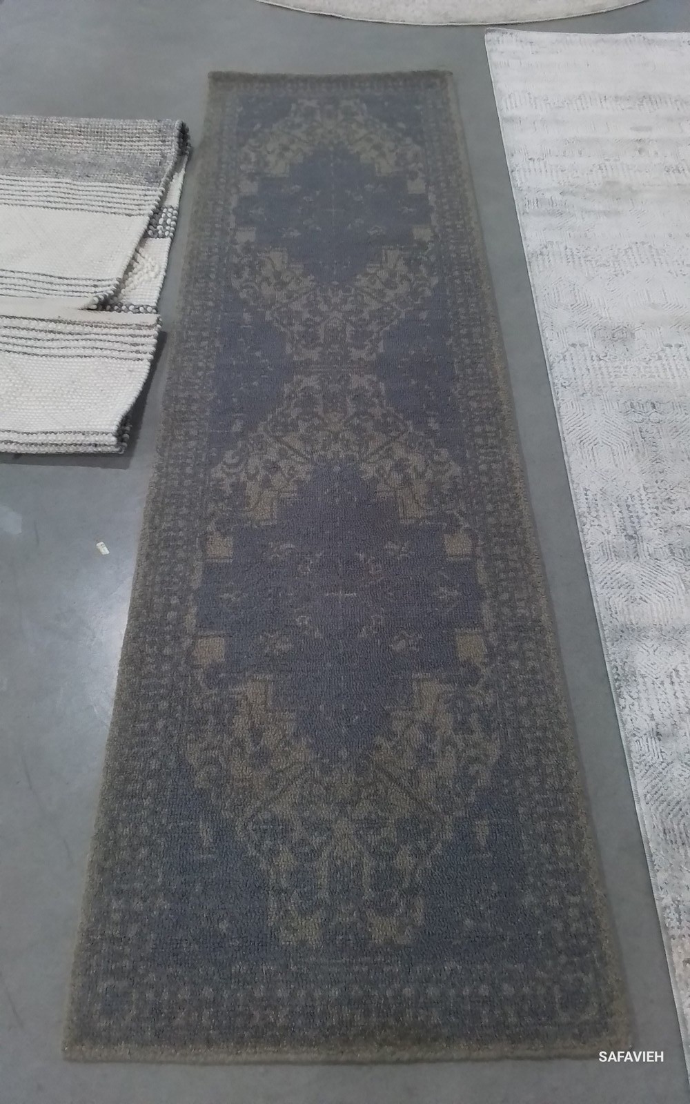 BLUE / GREY 2′-3″ x 8′-0″ Back Stain Rug, Reduced Price 1172801508 RVT421B-28