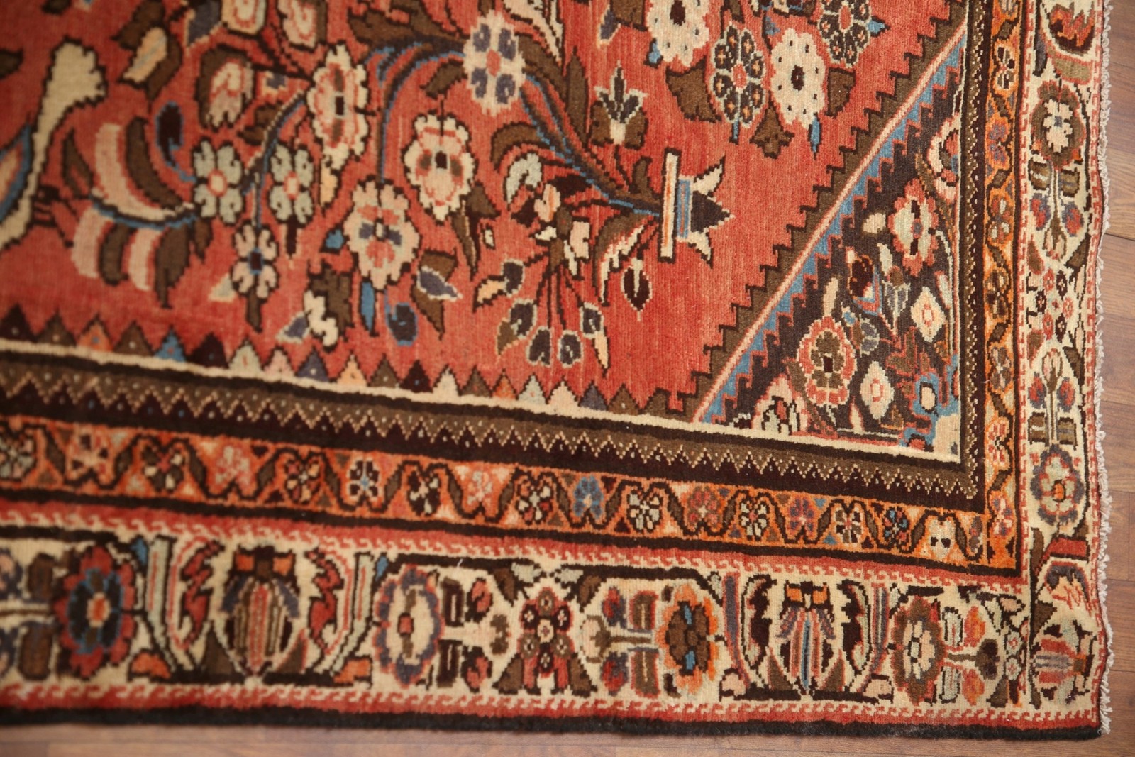 Floral Bird Design Living Room Rug 5×11 Wool Hand-knotted Classic Vintage Carpet