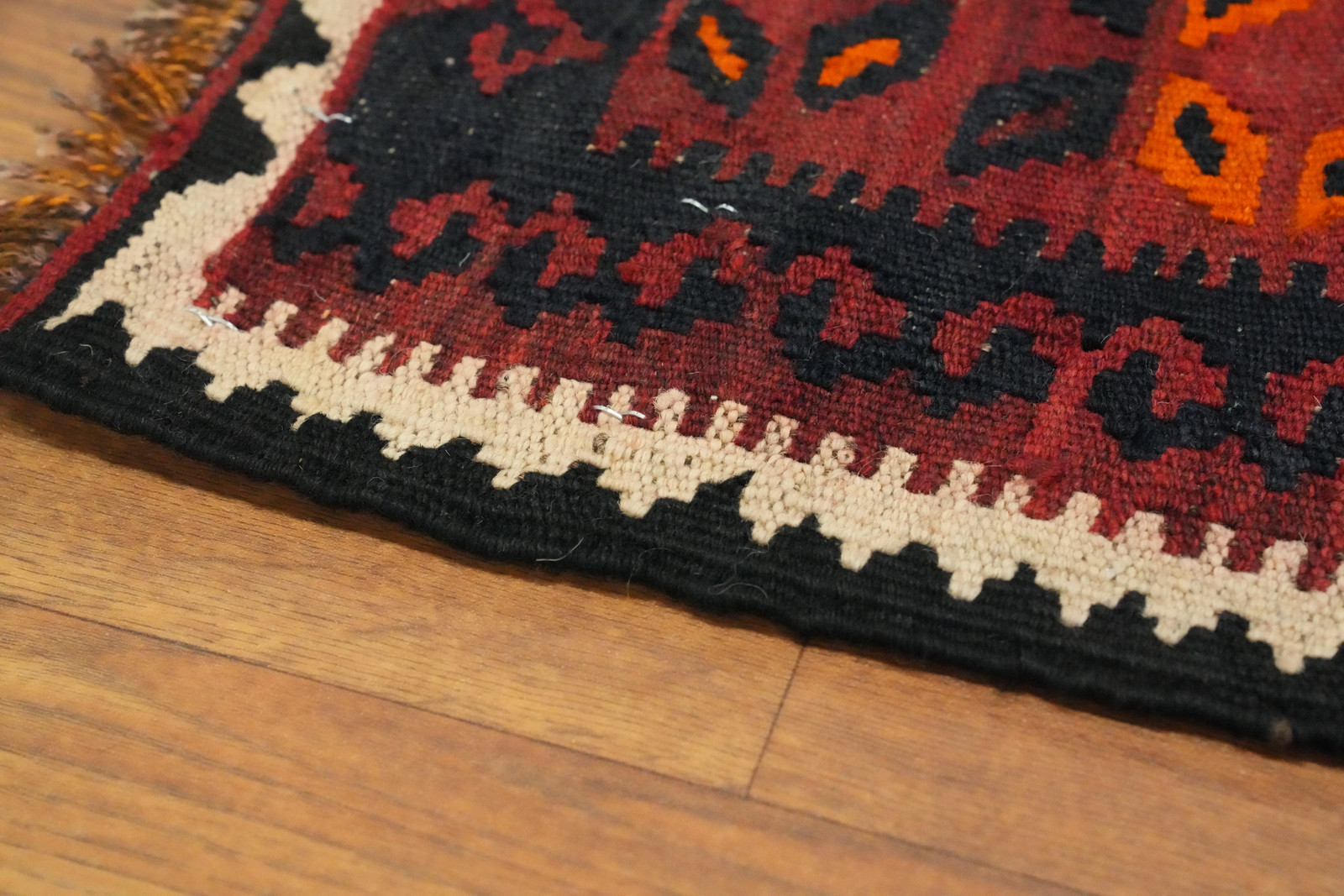 Reversible Red Kilim Large Rug 9×15 Ft Flat Weave Geometric Wool Carpet Tribal