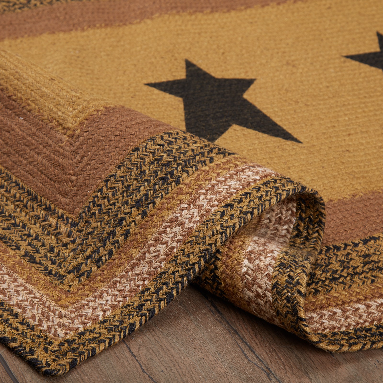 Accent Rug Kettle Grove Jute Primitive 36×60 Rect Star No Slip Floor VHC Brands