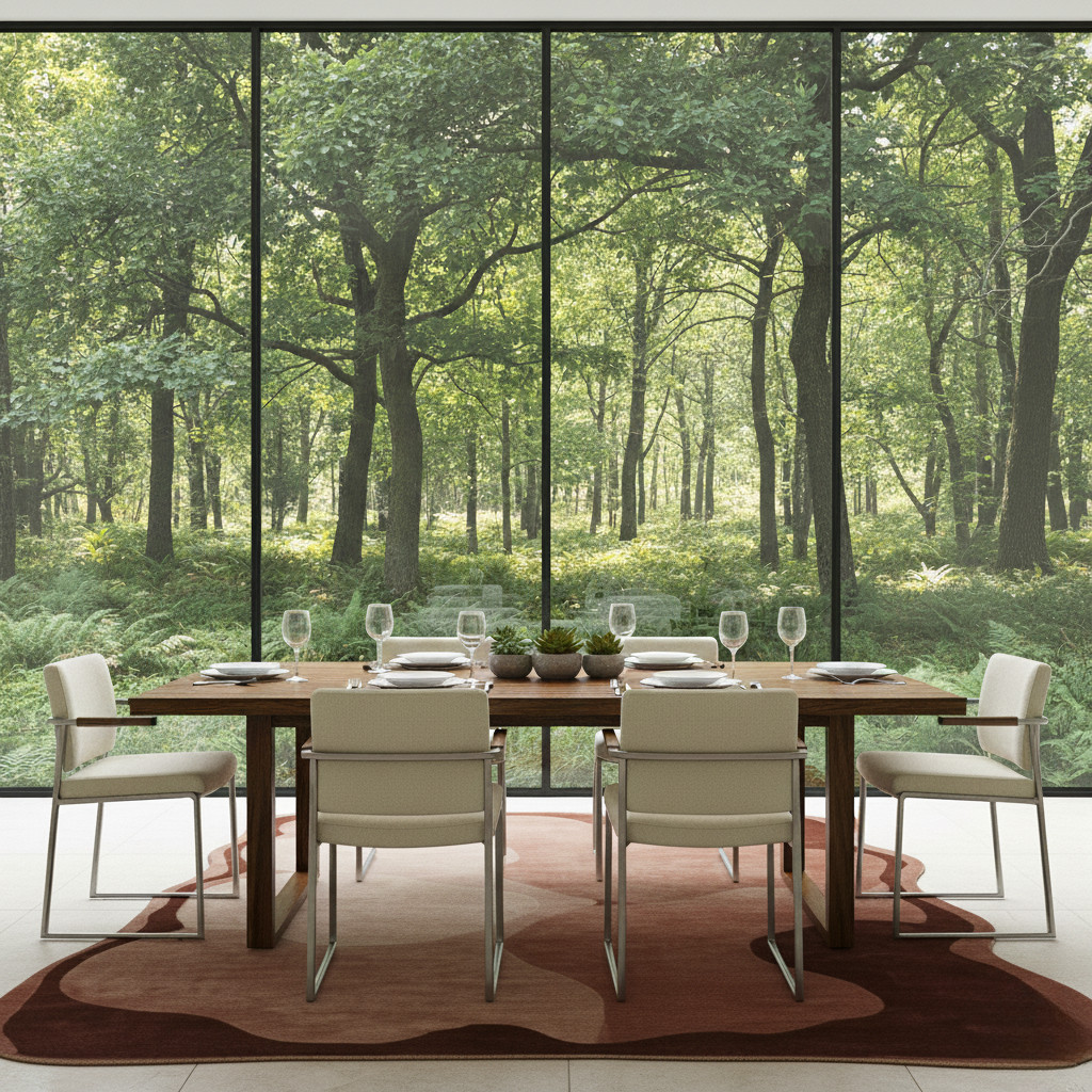 Modern Red Brown Pink Irregular Shape Abstract Hand Tufted Wool Area Rugs