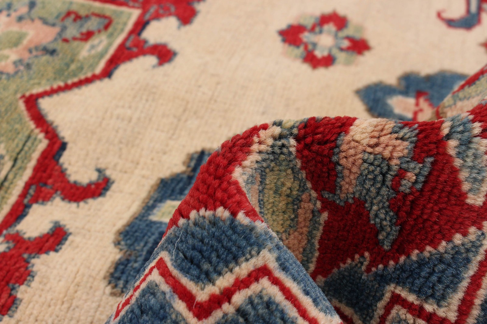 Traditional Cream Hand-knotted Area Rug 6’5″ x 9’7″ Oriental Carpet