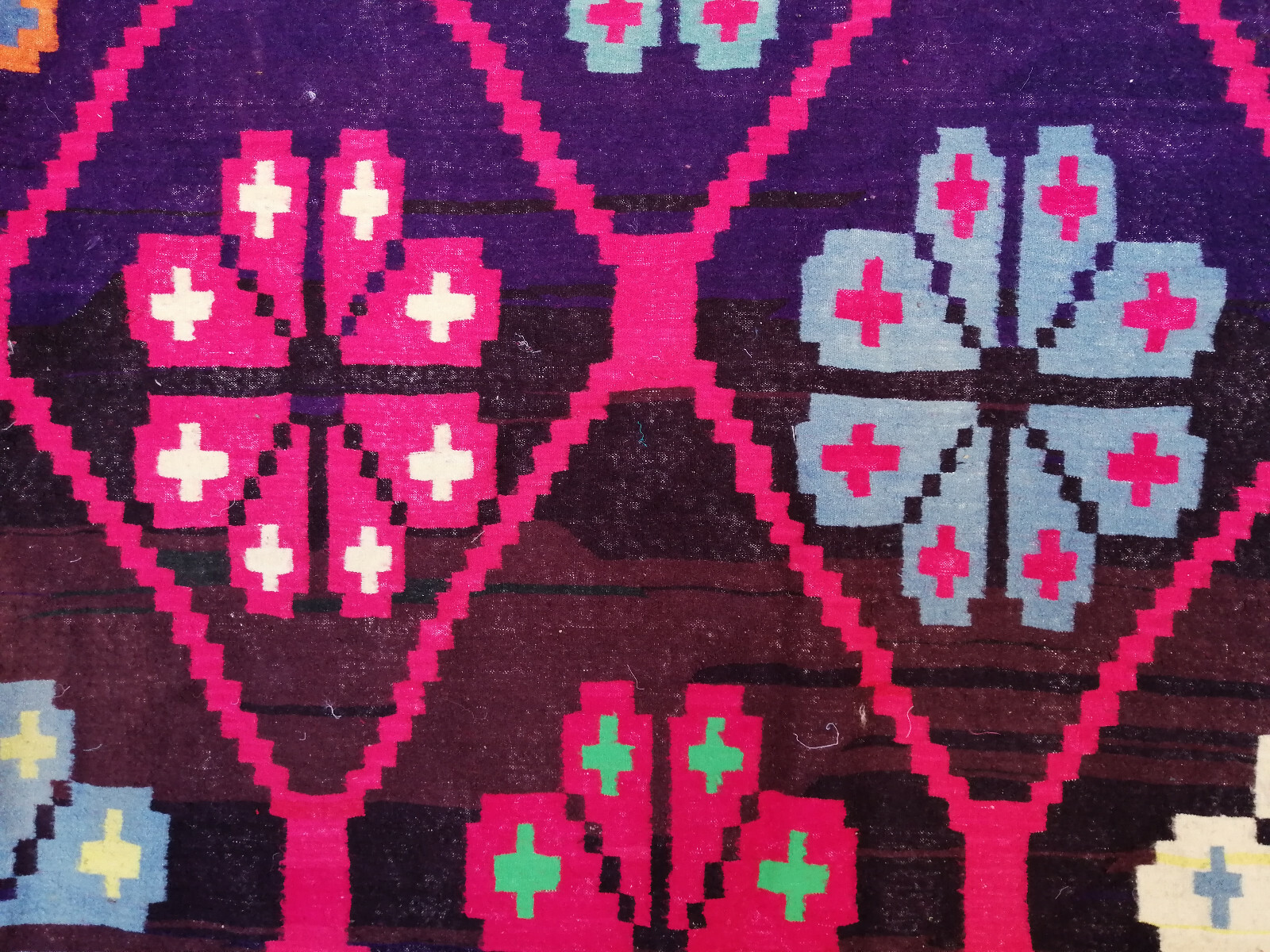Moroccan Handmade Vintage Rug Wool Tribal Berber Pink Azilal Carpet