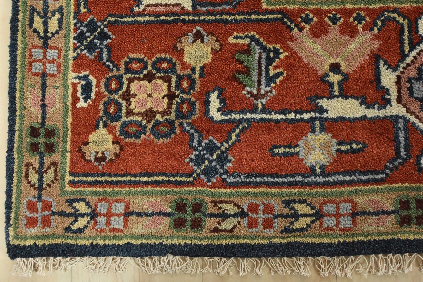 Tribal Serapi 8’10” x 11’11” Blue Wool Traditional Hand-Knotted Oriental Rug