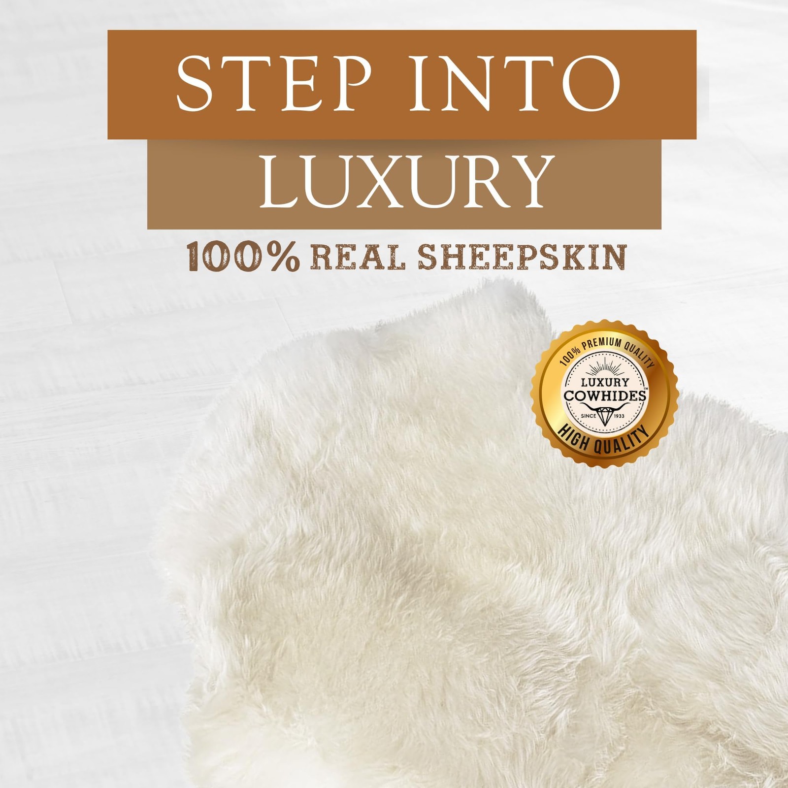 Sheepskin Rug – 100% Genuine Sheepskin Chair Throw Cover & Area Rugs for Livi…