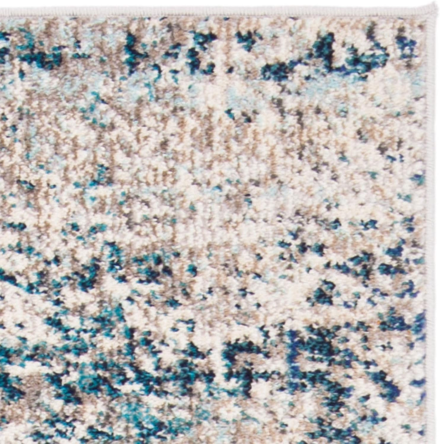 SAFAVIEH Madison 6′ x 9′ Grey & Blue Abstract Area Rug, Easy Care, Non-Shedding