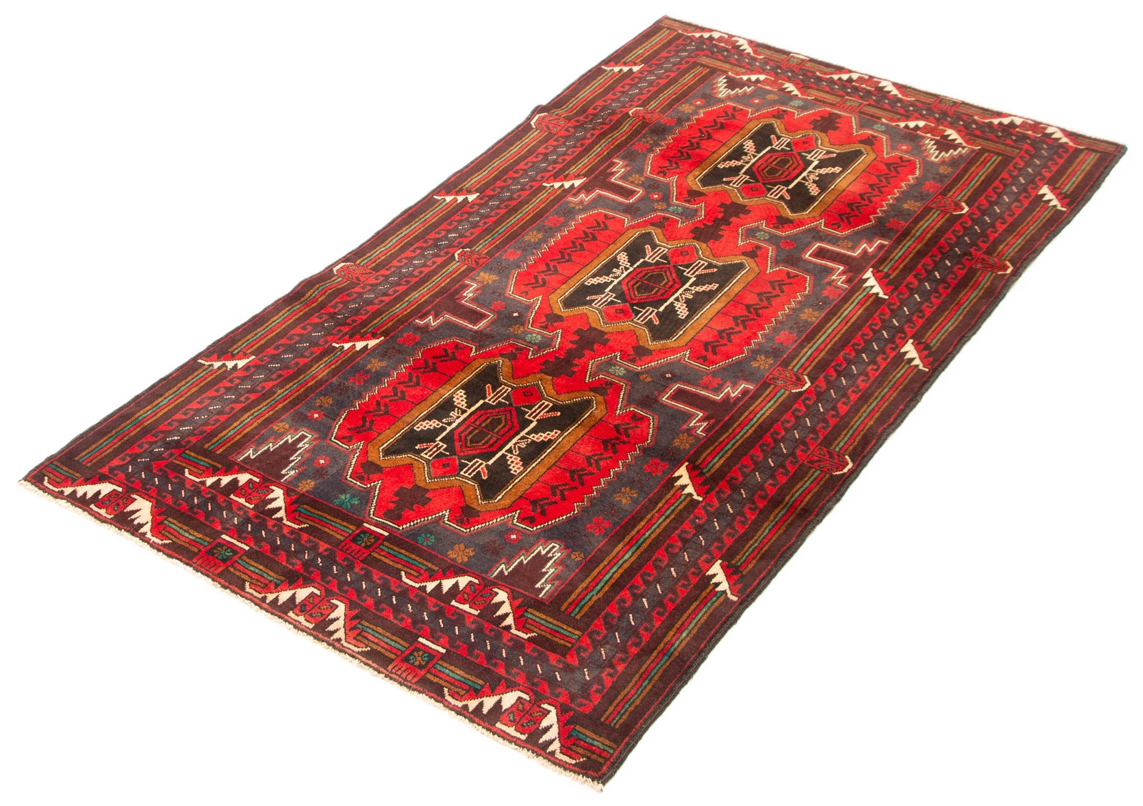 Vintage 3’8″ x 6’9″ Traditional Hand Knotted Vegetable Dye Wool Area Rug