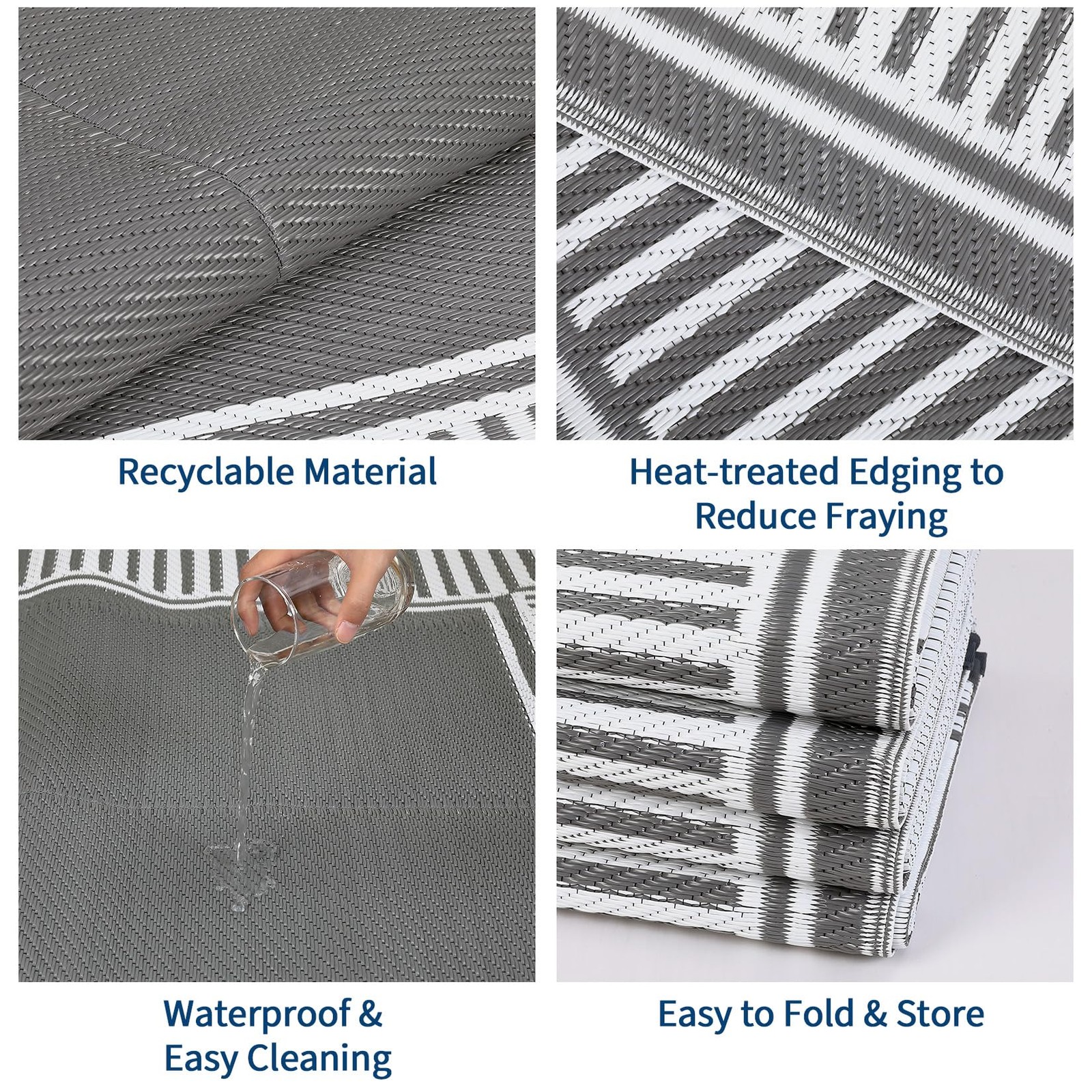 8×10/ 9×12/9×18/10×14/10×20 FT Portable Outdoor Waterproof Plastic Straw Rug,RV