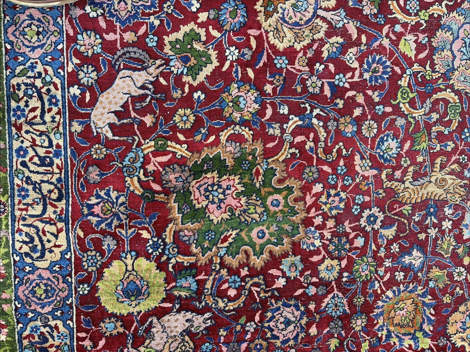 Auth: Antique Lavar Rug Spiral Tendril Classical Era Masterpiece 10×19
