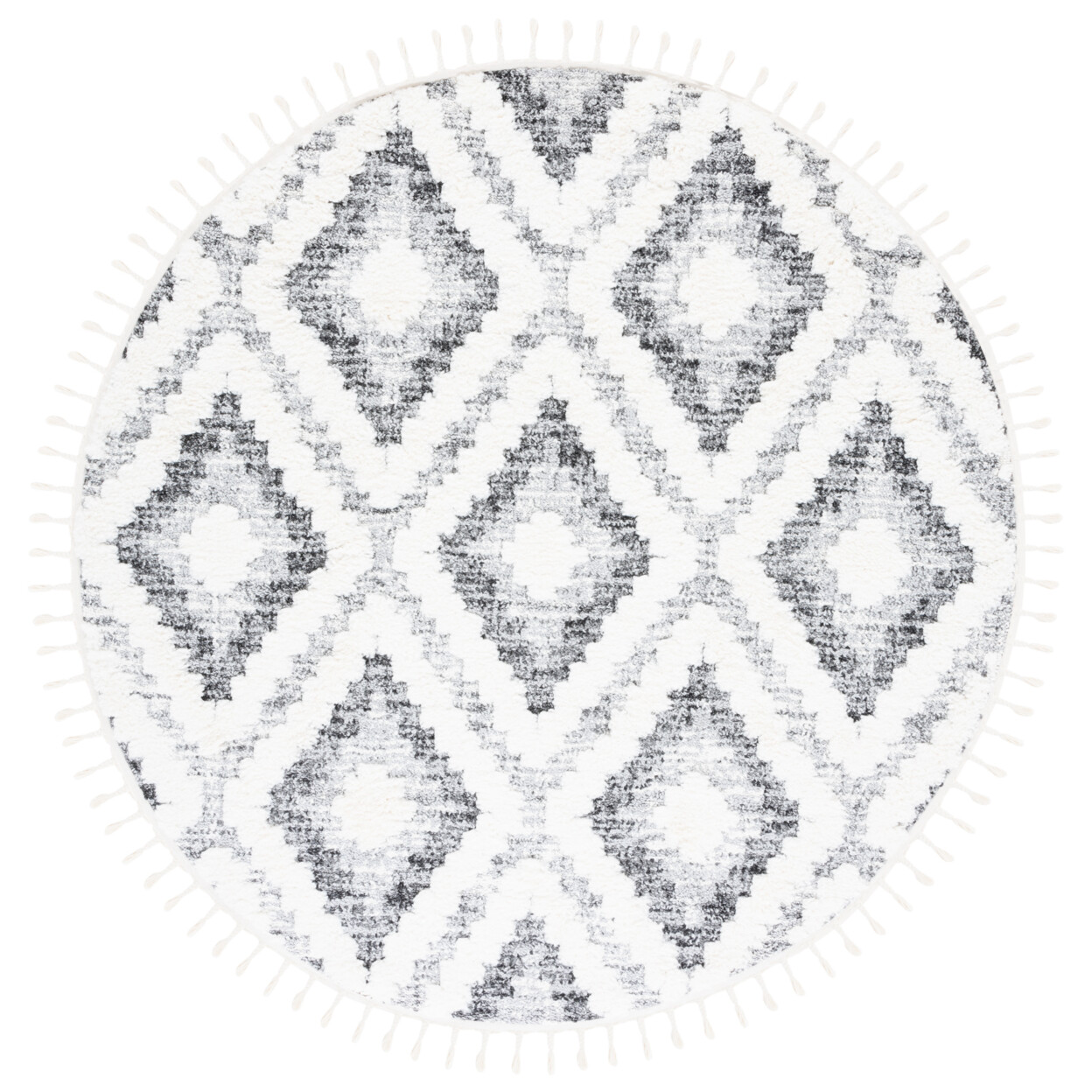 SAFAVIEH Moroccan Tassel Shag MTS610A Ivory / Grey Rug
