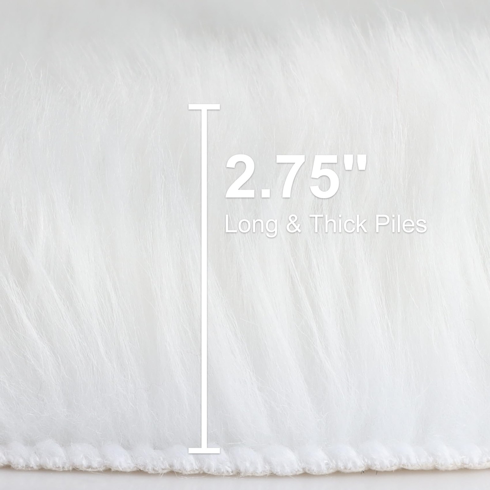 White Faux Sheepskin Throw Rug 2×3 ft, Fluffy Shag Fur Chair Cover Small Beds…