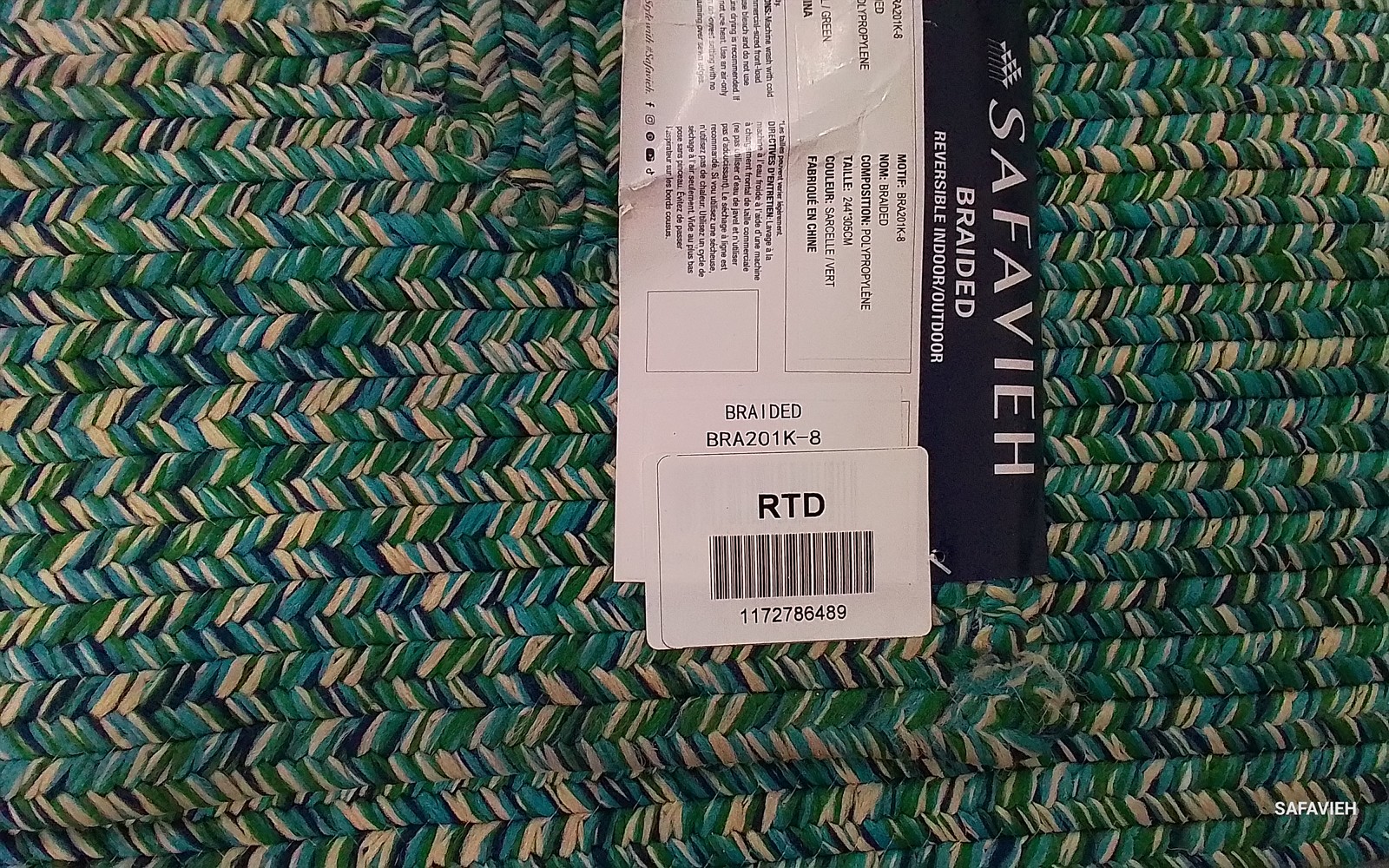 TEAL / GREEN 8′-0″ x 10′-0″ Flaw in Rug, Reduced Price 1172786489 BRA201K-8