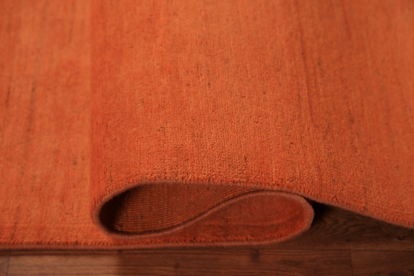 Orange Wool Handmade Modern Rug 4×6 Solid Contemporary Oriental Carpet
