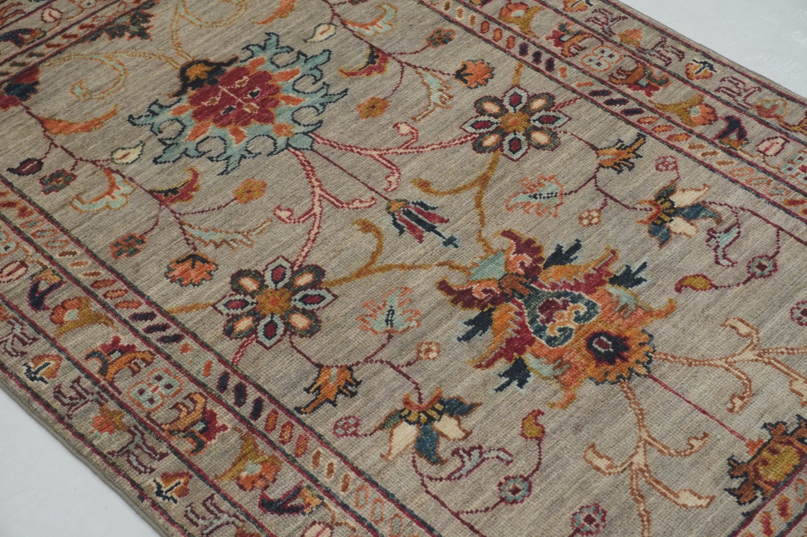 3×4 ft Gray Waziri Afghan Hand Knotted Tribal Small Area Rug