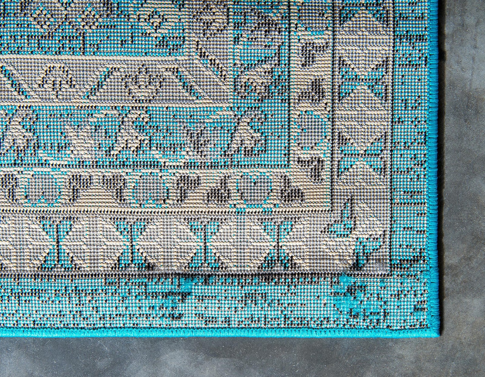 Unique Loom Taftan Collection Border Geometric Tribal Inspired Design Area Rug